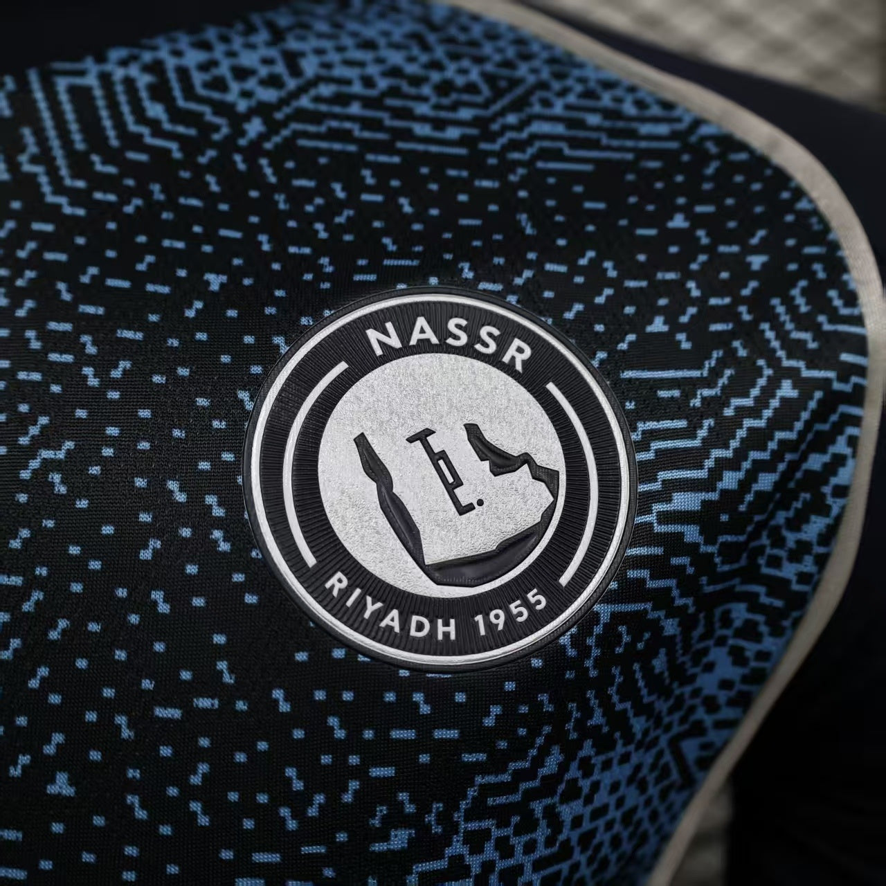 2025/26 Al-Riyadh FC Away Player Version Jersey -  Navy Blue Mosaic Pixel Pattern - KAFD Sponsor