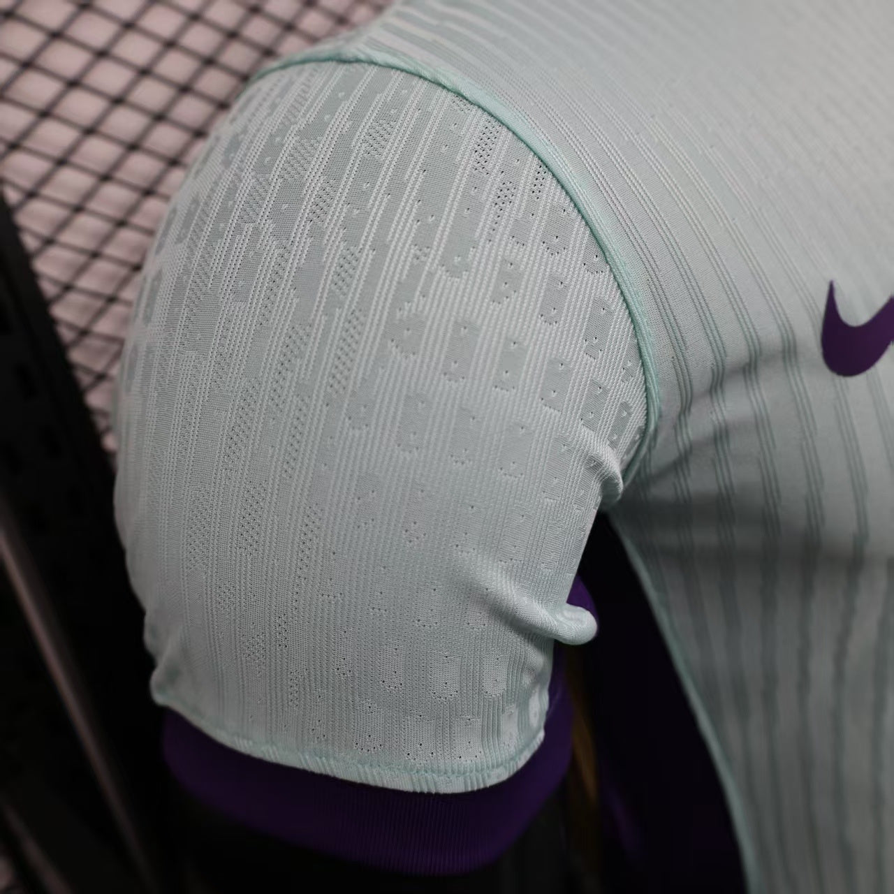 2025/26 Al Ain FC Third Away Player Version Jersey -  Mint Green Ice Blue - e& Etisalat - Purple Side Panels - UAE Flag