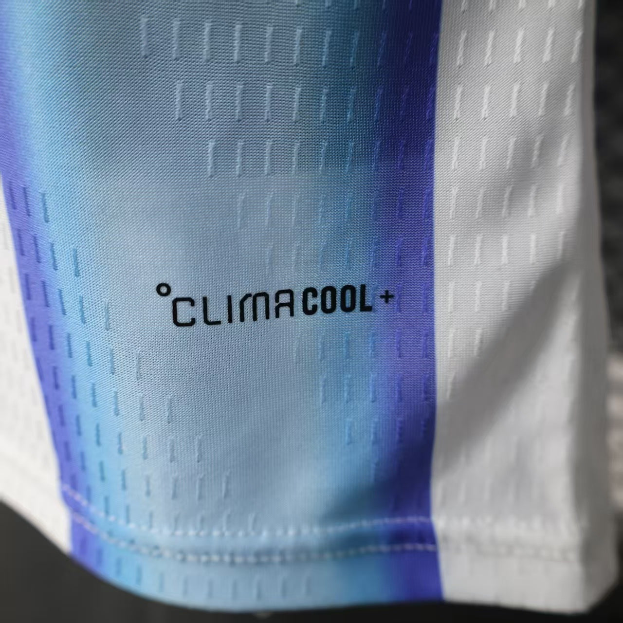 2025/26 Argentina Home Player Version Jersey - White Body Wide Sky Blue Vertical Stripes Diamond Mesh Texture Three Gold Stars Black Sleeve Cuff Trim - Gold Three Stripes - AFA Crest - Men's