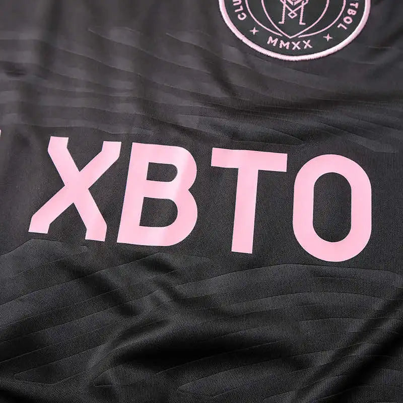 Inter Miami CF Away Fan Version Jersey 2023/24 – Black & Pink Adidas Football Shirt