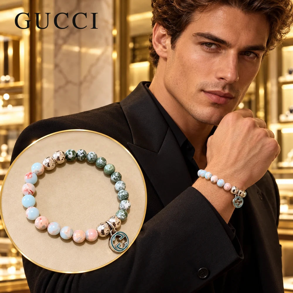 Gucci Anger Forest Serpentine Stone Crystal Distressed Bracelet - image 1