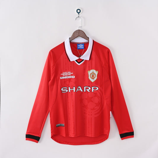 1998/99 Manchester United Home Long Sleeve Retro Jersey - UCL Final Camp Nou
