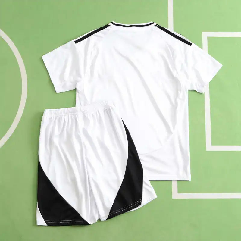 Real Madrid CF Home Kids Kit 2024/25 – White Football Jersey & Shorts Set for Children