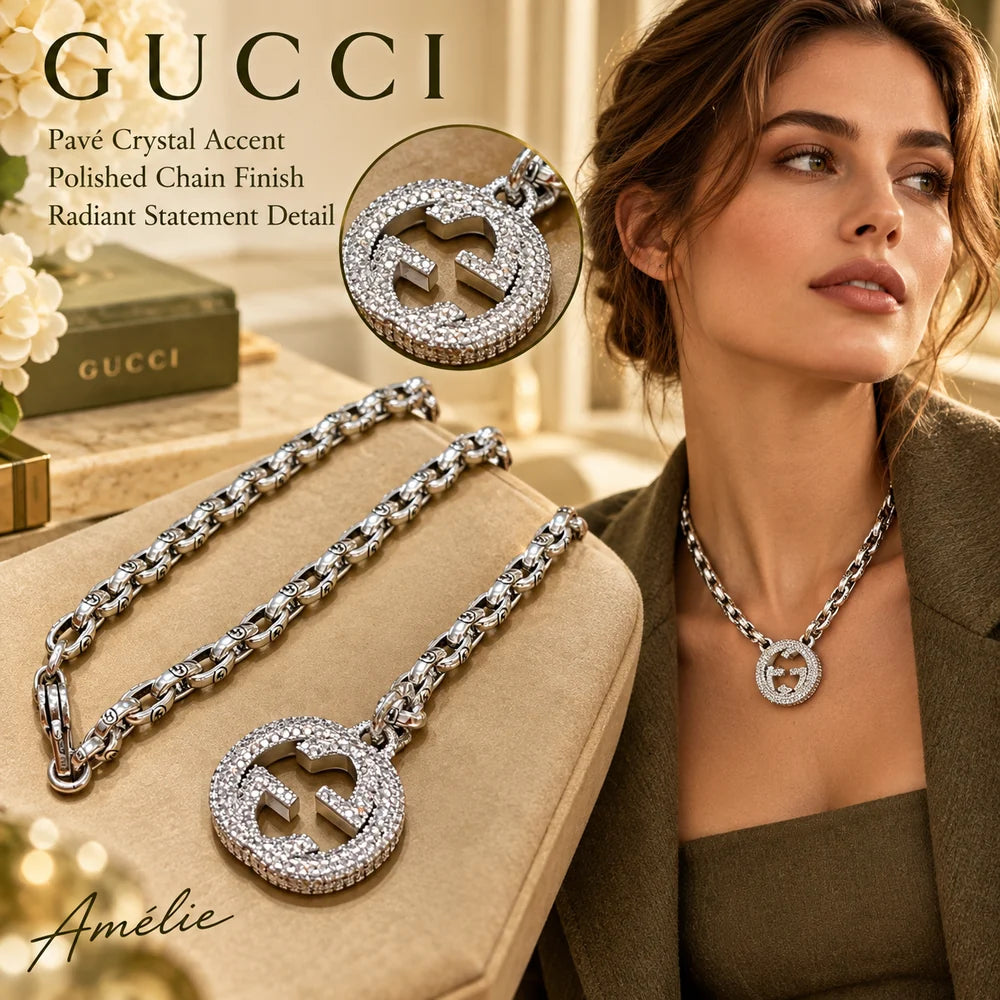 Gucci Anger Forest Pavé Crystal Chain Distressed Necklace main product image