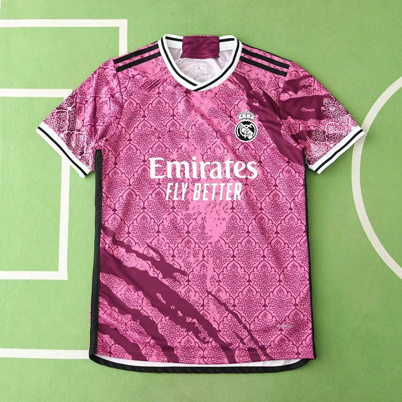 Real Madrid 2024/25 Pink Floral Pattern Concept Jersey – Islamic Art Adidas Fan Version