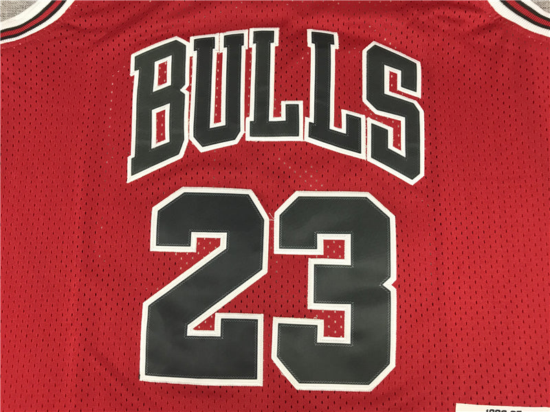 Michael Jordan #23 Chicago Bulls Mitchell & Ness Red 1996-97 Championship Trophy Patch Hardwood Classics Swingman Jersey