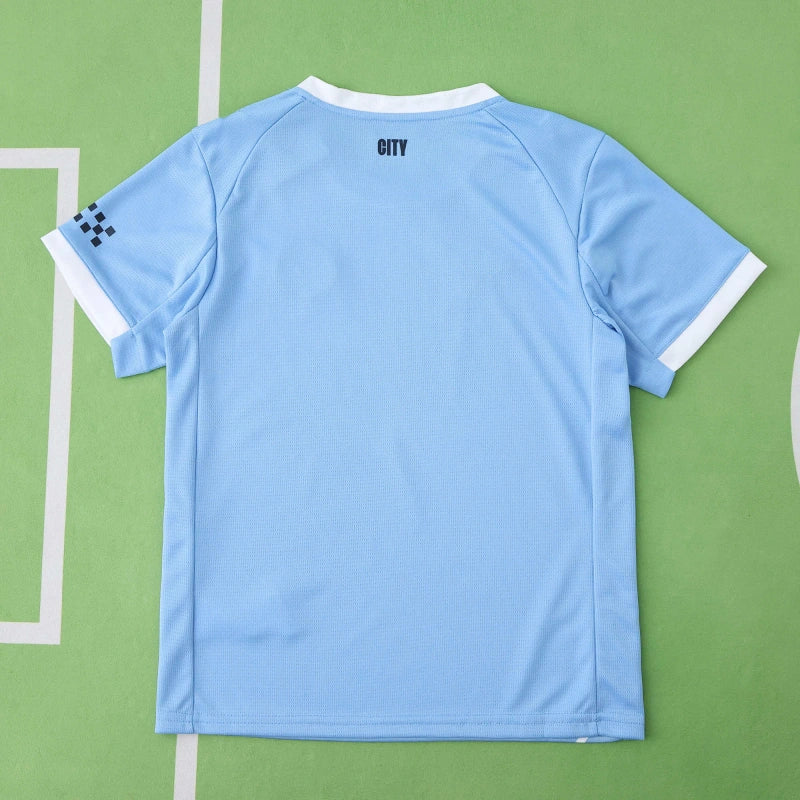 Manchester City Home Kids Kit 2025/26 | Fan Version Children's Football Set with Name & Number