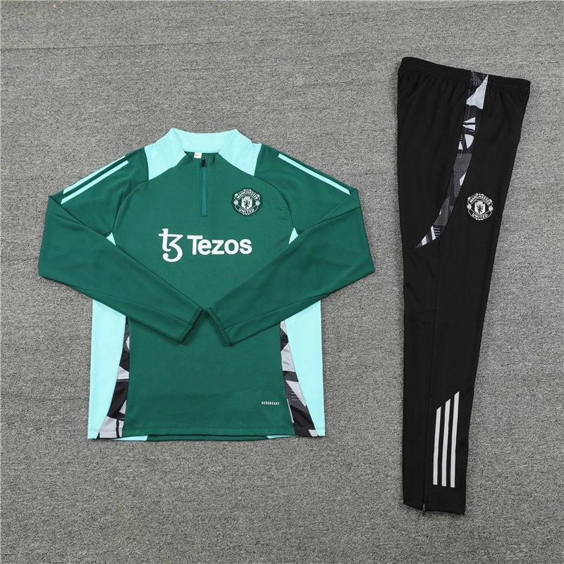 Manchester United FC Green & Black Training Suit 2024/25
