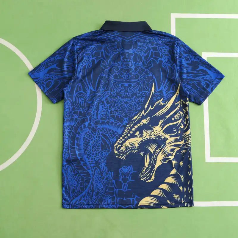 Real Madrid 2024/25 Year of the Dragon Special Edition Jersey – Royal Blue Gold Adidas Fan Version
