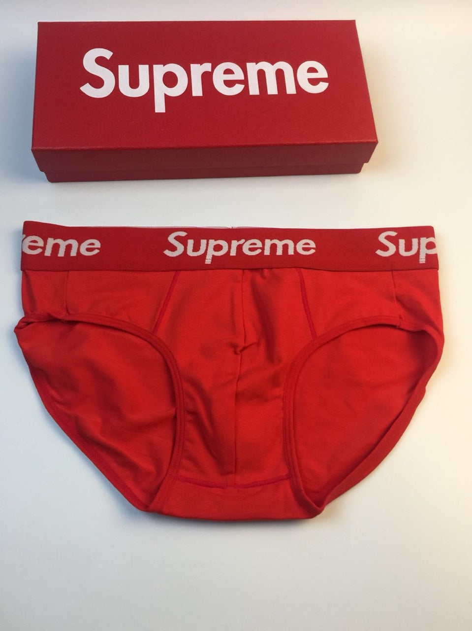 Supreme Black White Lettered Waistband Men's Briefs, image 2