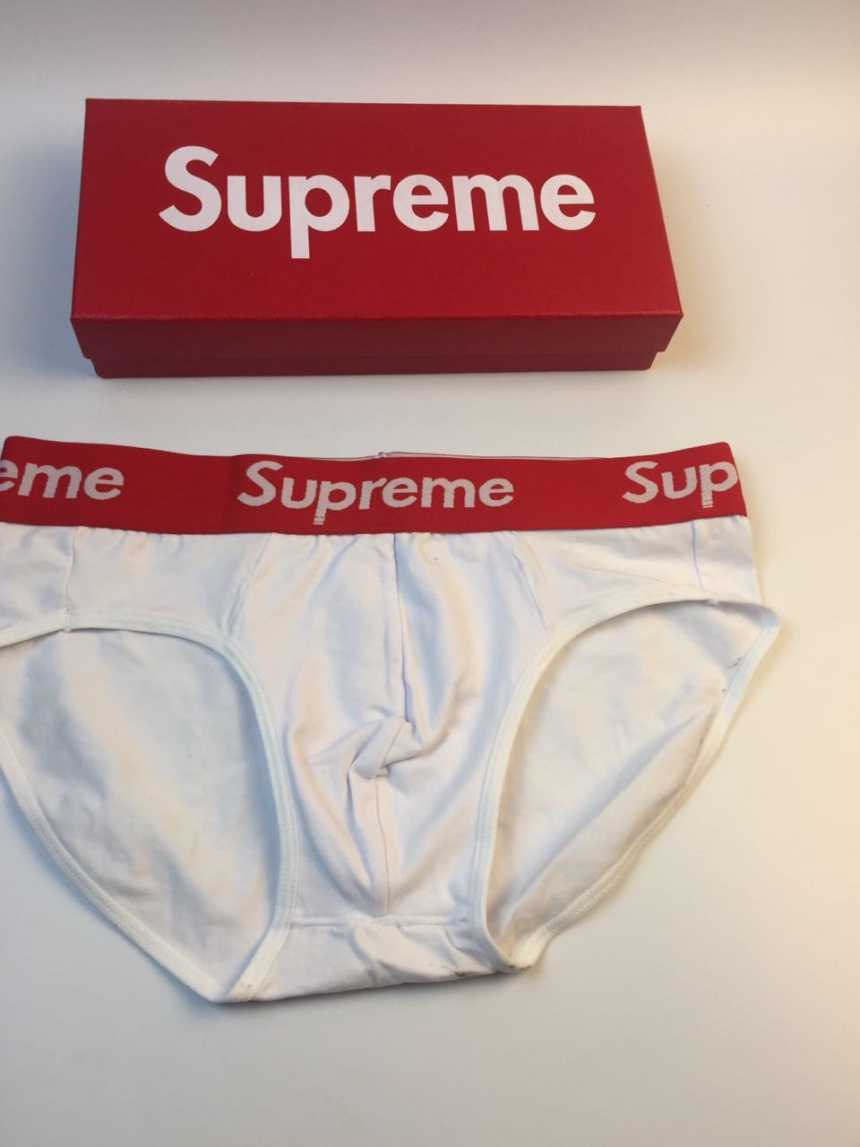 Supreme Black White Lettered Waistband Men's Briefs, image 3