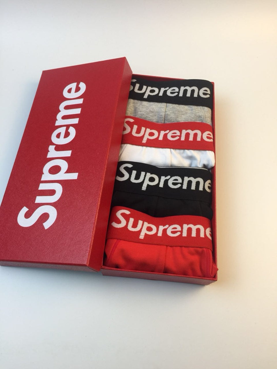 Supreme Black White Lettered Waistband Men's Briefs, image 7