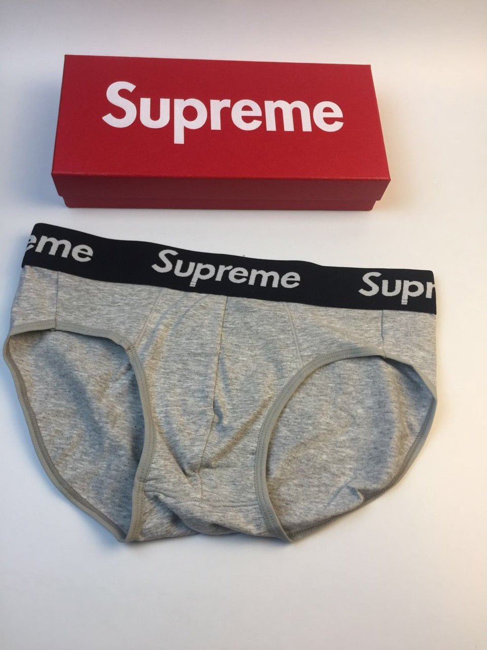 Supreme Black White Lettered Waistband Men's Briefs, image 4