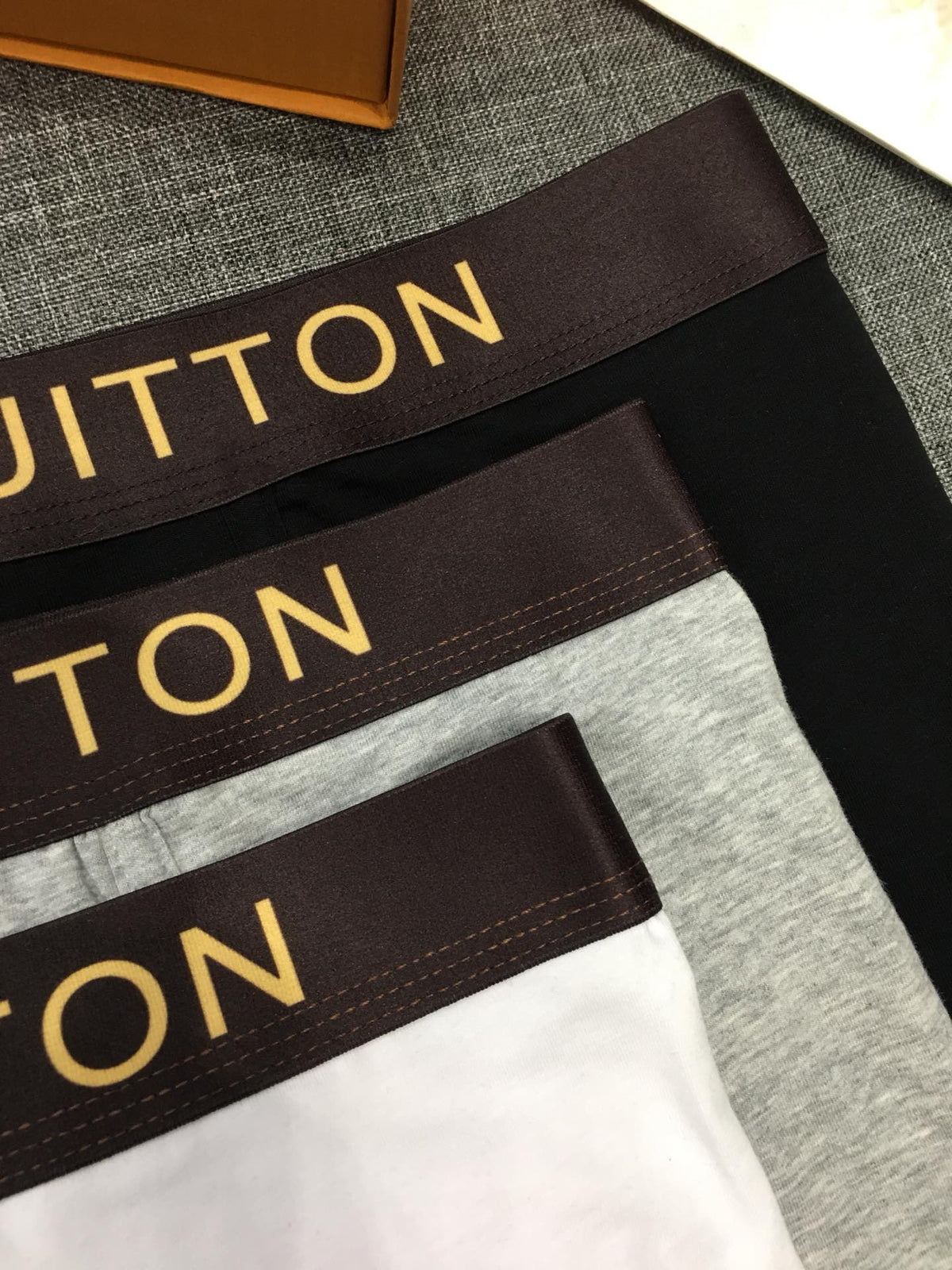 Louis Vuitton Black Grey White Gold Wordmark Boxer Briefs, image 6