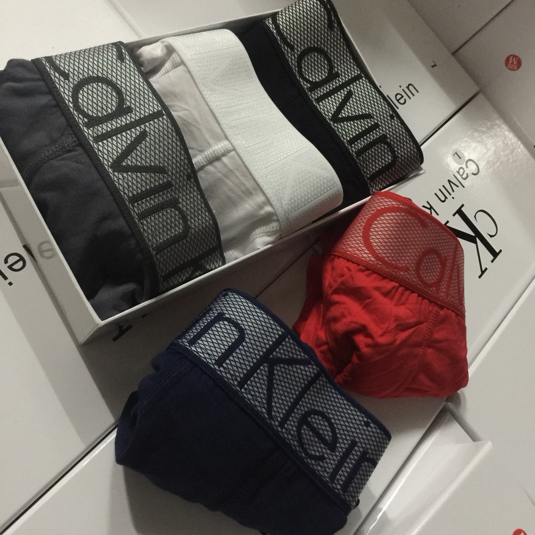 Calvin Klein Red Wide Grey Waistband Boxer Briefs, image 5