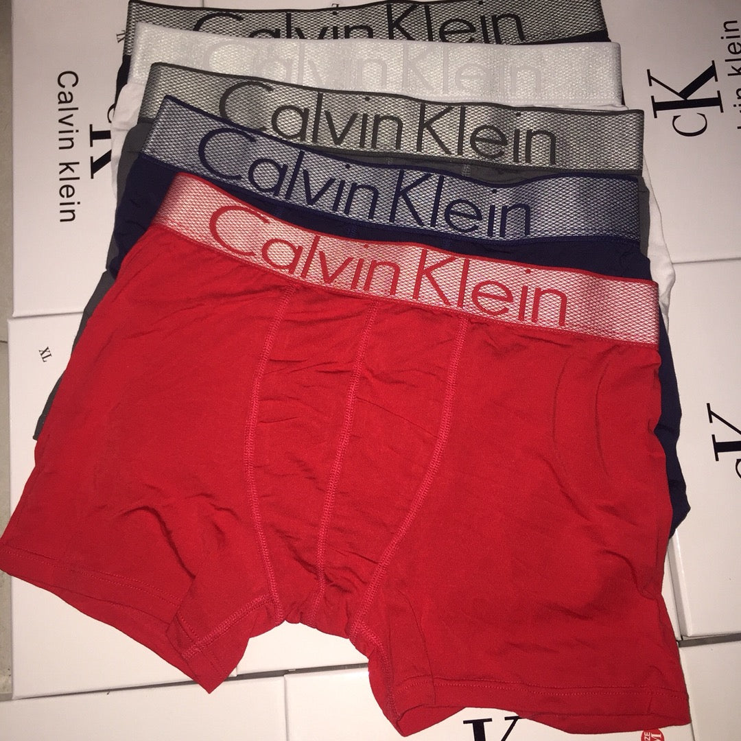 Calvin Klein Red Wide Grey Waistband Boxer Briefs, image 1