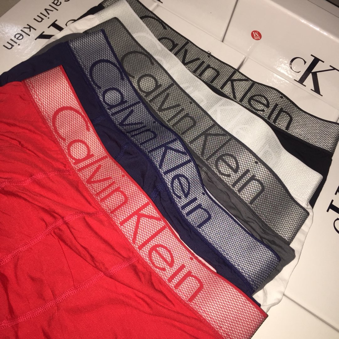 Calvin Klein Red Wide Grey Waistband Boxer Briefs, image 9