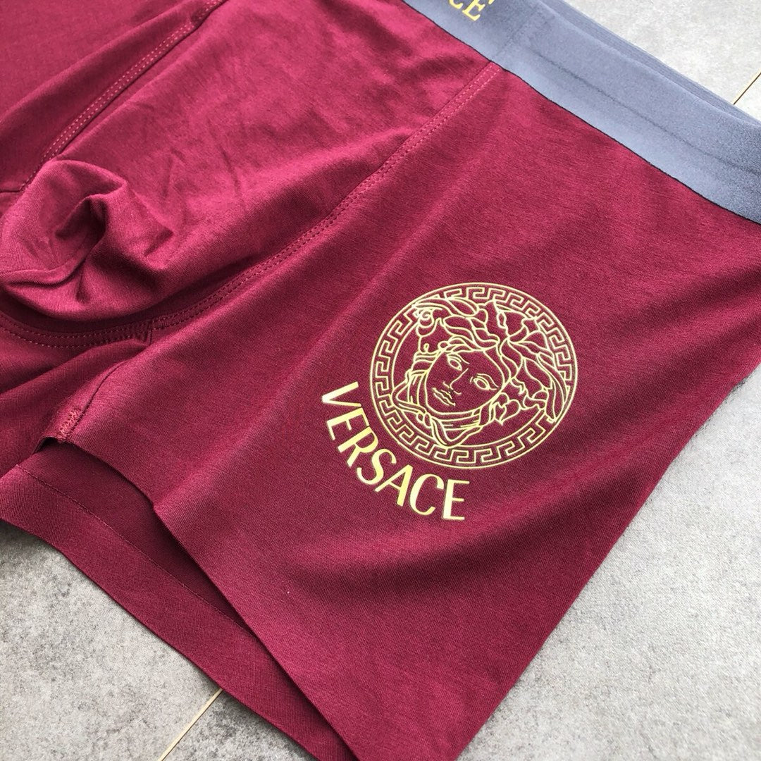 Versace Burgundy Grey Blue Small Round Emblems Boxer Briefs, image 7