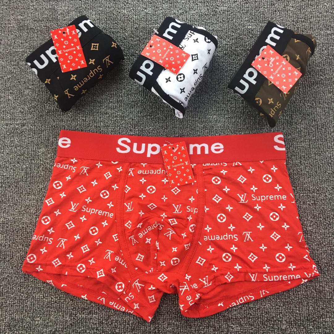 Supreme Red Black Repeated White Monogram Boxer Briefs, image 5