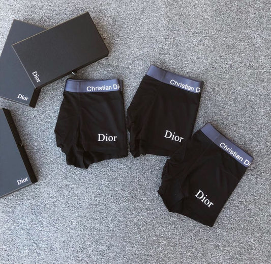 Dior Black Brown Folded Waist Letters Boxer Briefs, image 1