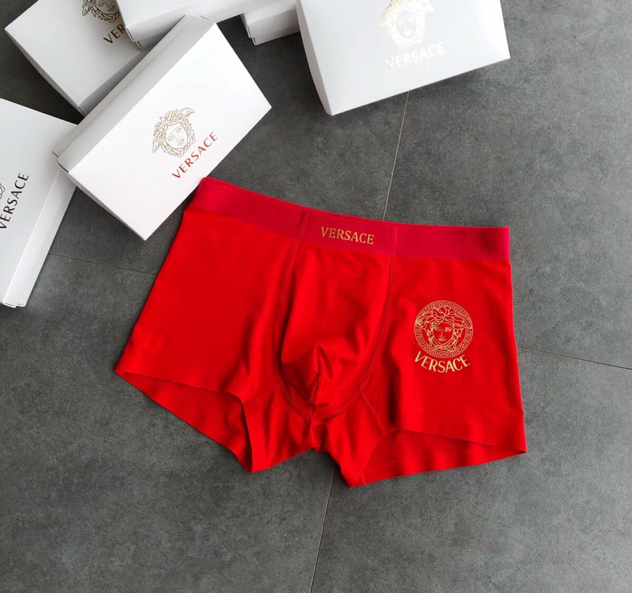 Versace Red Gold Emblem Trio Boxer Briefs, image 4