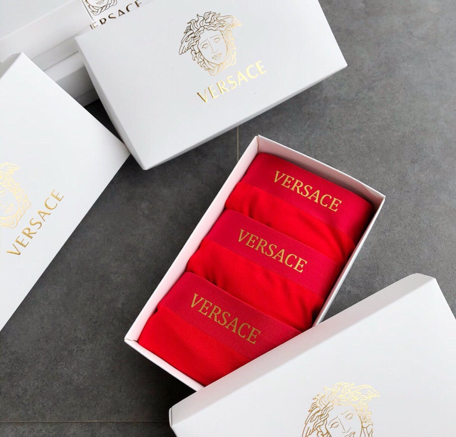 Versace Red Gold Emblem Trio Boxer Briefs, image 6