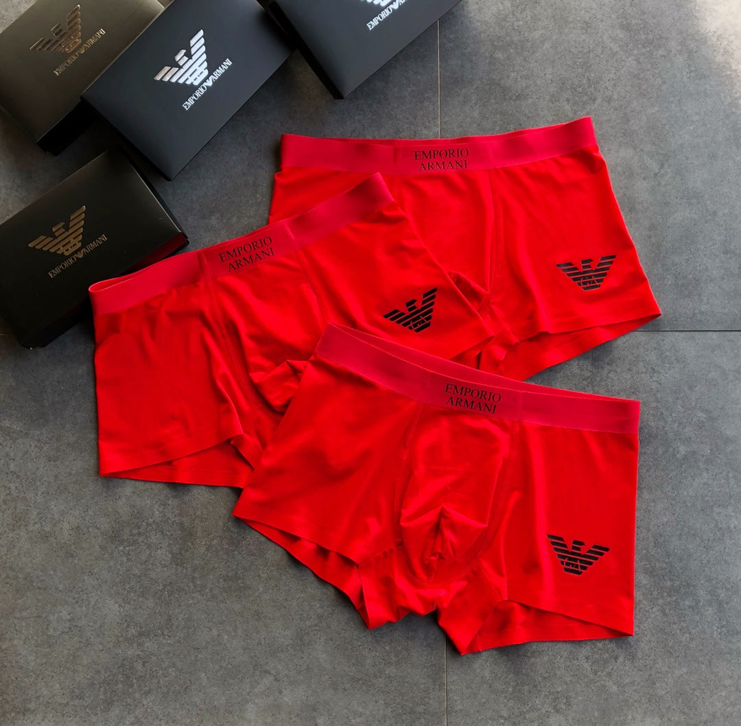 Emporio Armani Red Dark Decorative Waist Boxer Briefs, image 4