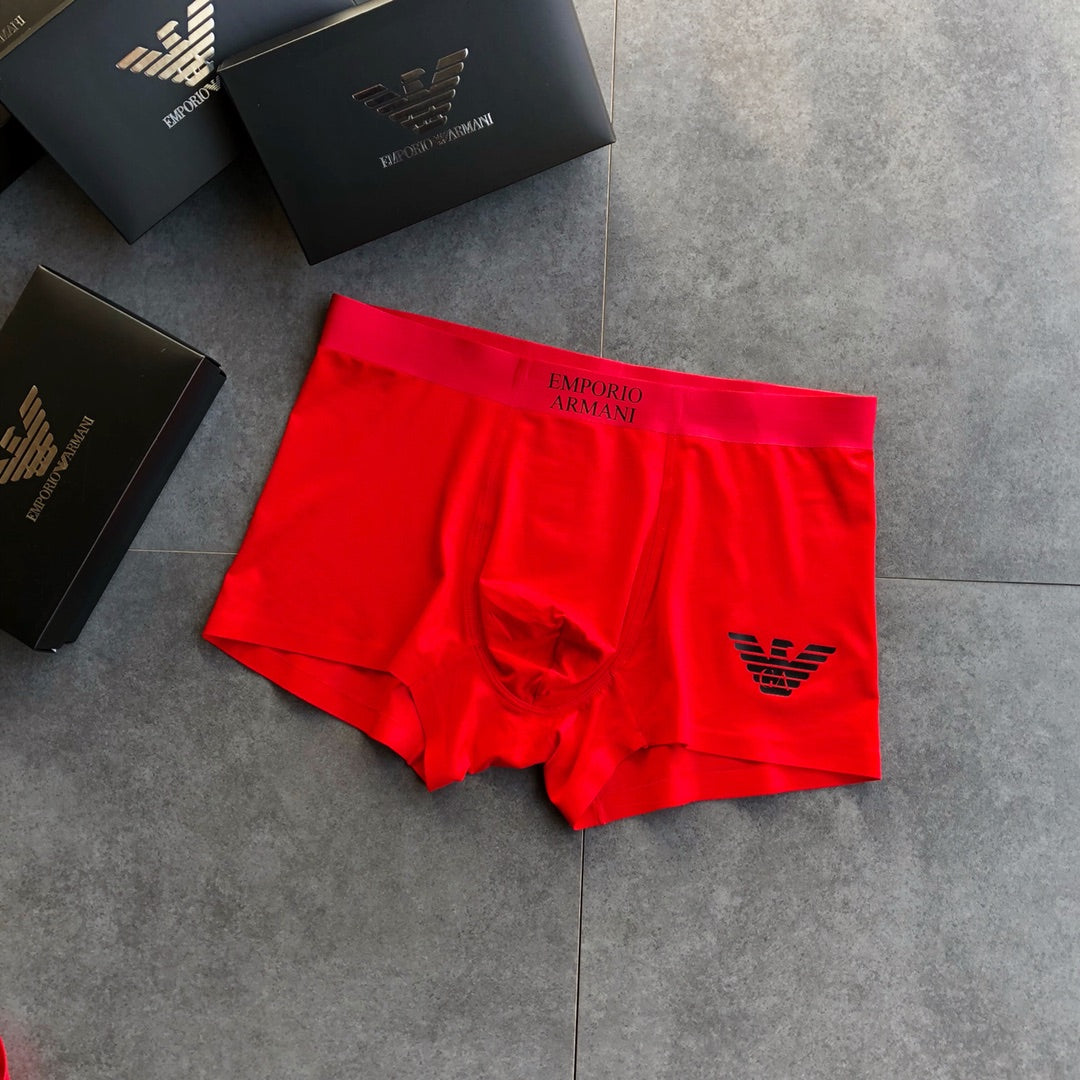 Emporio Armani Red Dark Decorative Waist Boxer Briefs, image 6
