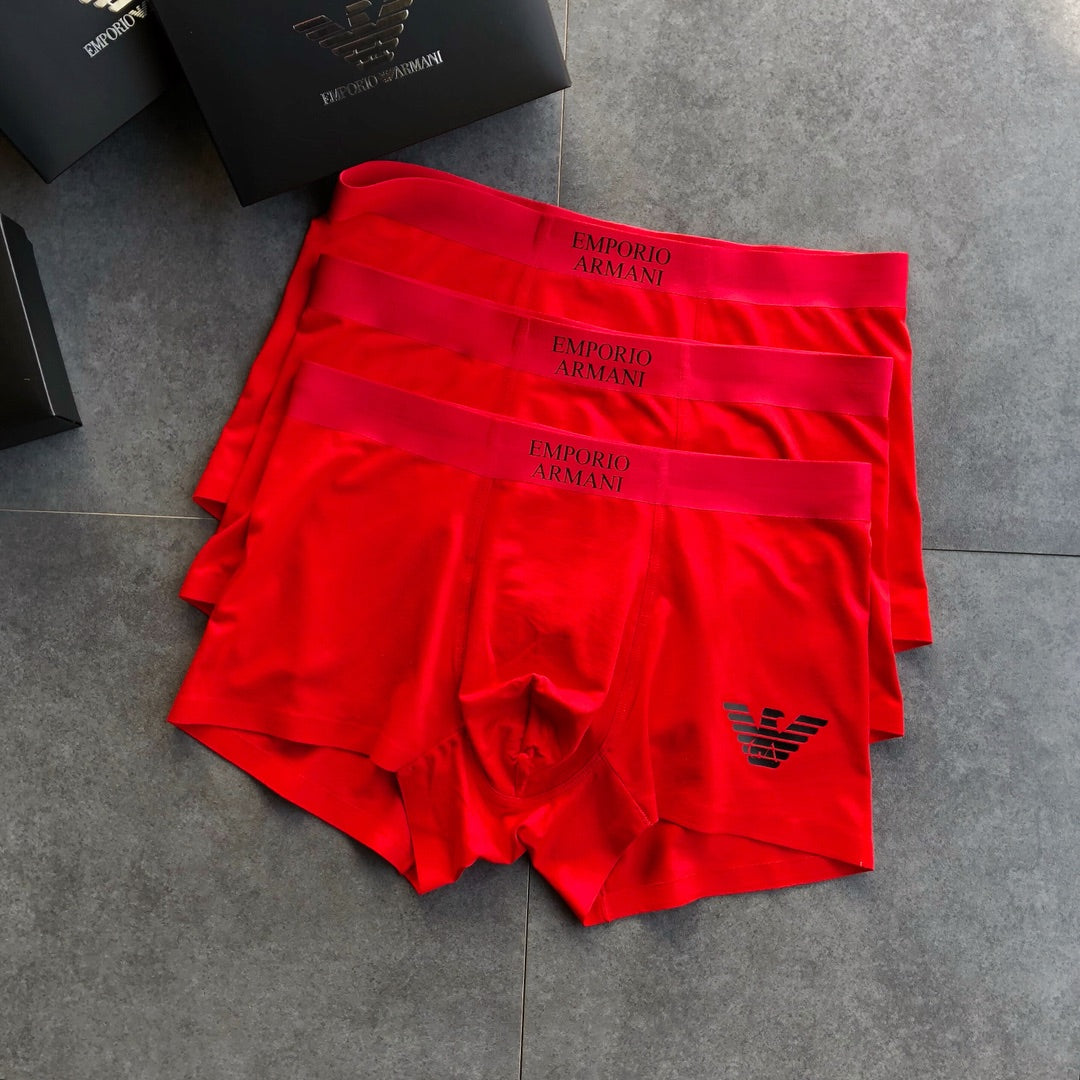 Emporio Armani Red Dark Decorative Waist Boxer Briefs, image 1
