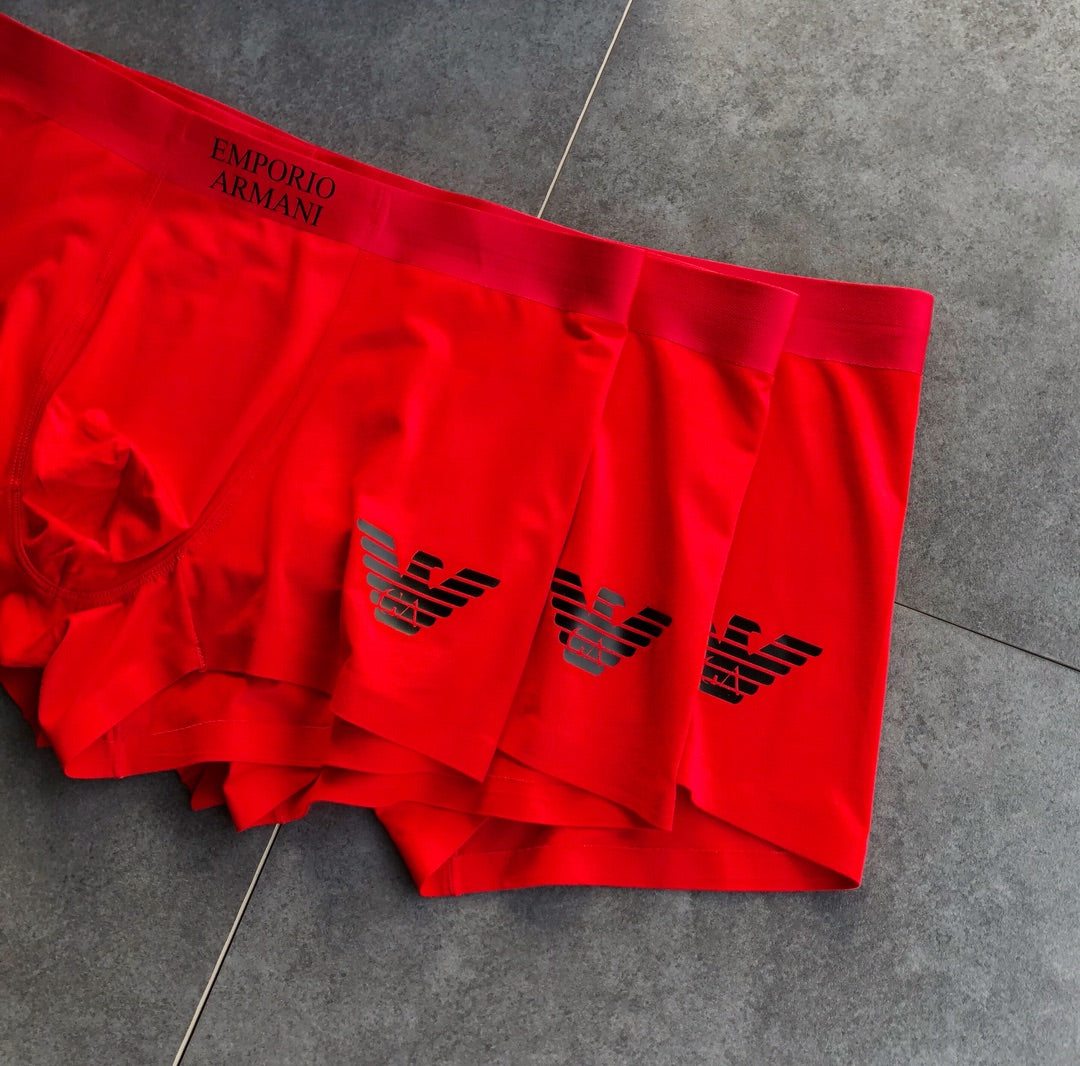 Emporio Armani Red Dark Decorative Waist Boxer Briefs, image 5