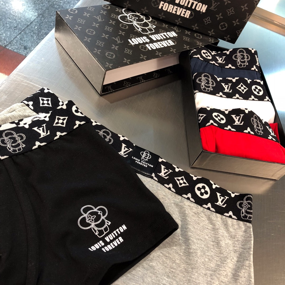 Louis Vuitton Neutral Red Checker Waist Motifs Boxer Briefs, image 4