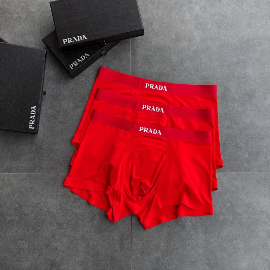 Prada Red Bold White Wordmarks Crew Socks, image 2