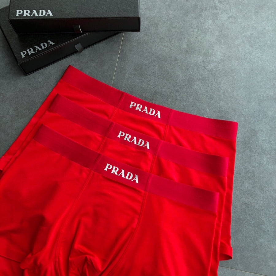 Prada Red Bold White Wordmarks Crew Socks, image 3