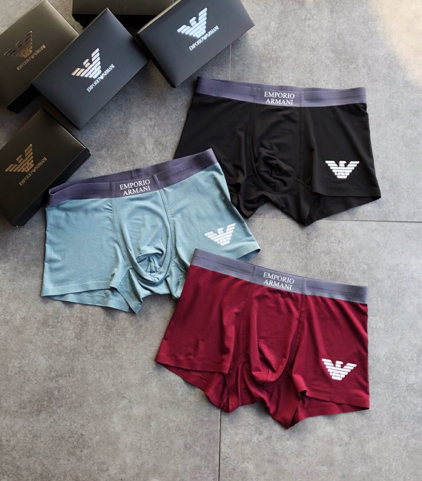 Emporio Armani Burgundy Aqua Wing Detail Boxer Briefs, image 3