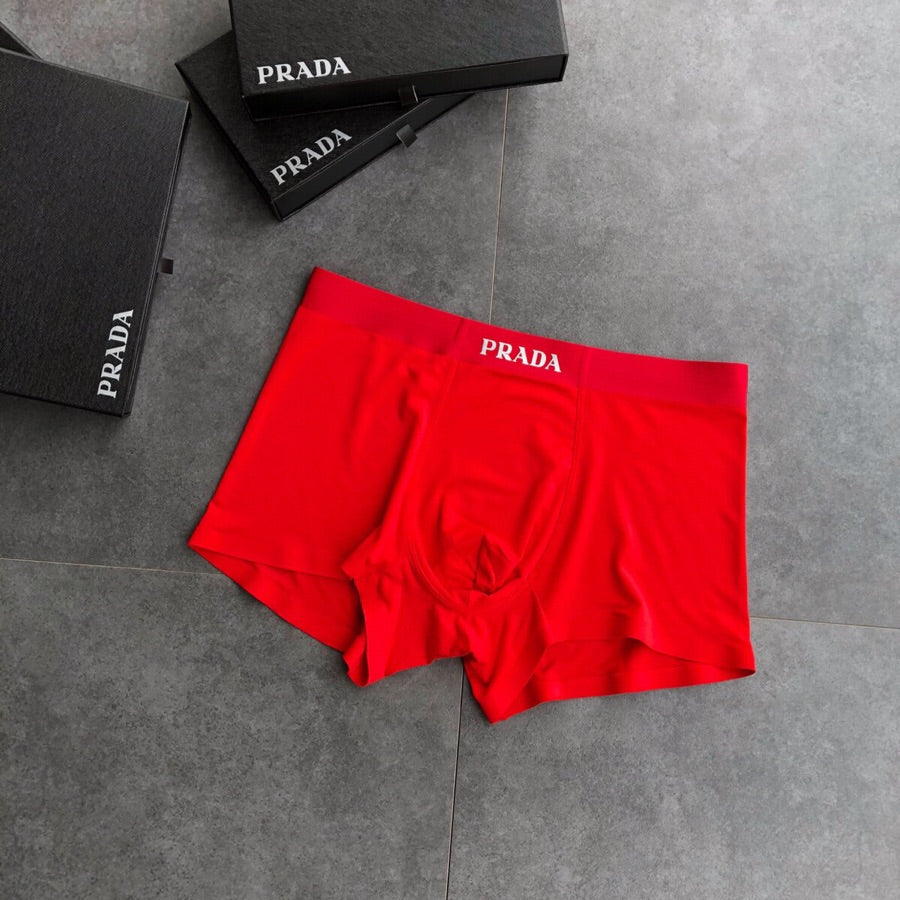 Prada Red White Small Waist Text Boxer Briefs, image 4