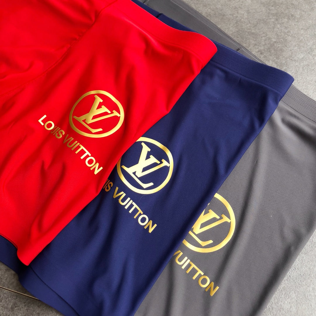 Louis Vuitton Red Navy Gold Circle Monogram Boxer Briefs, image 1