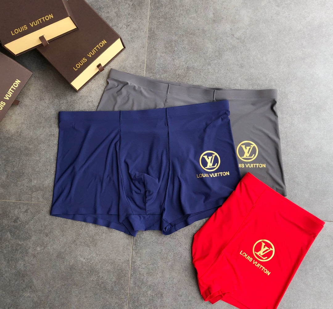 Louis Vuitton Red Navy Gold Circle Monogram Boxer Briefs, image 3