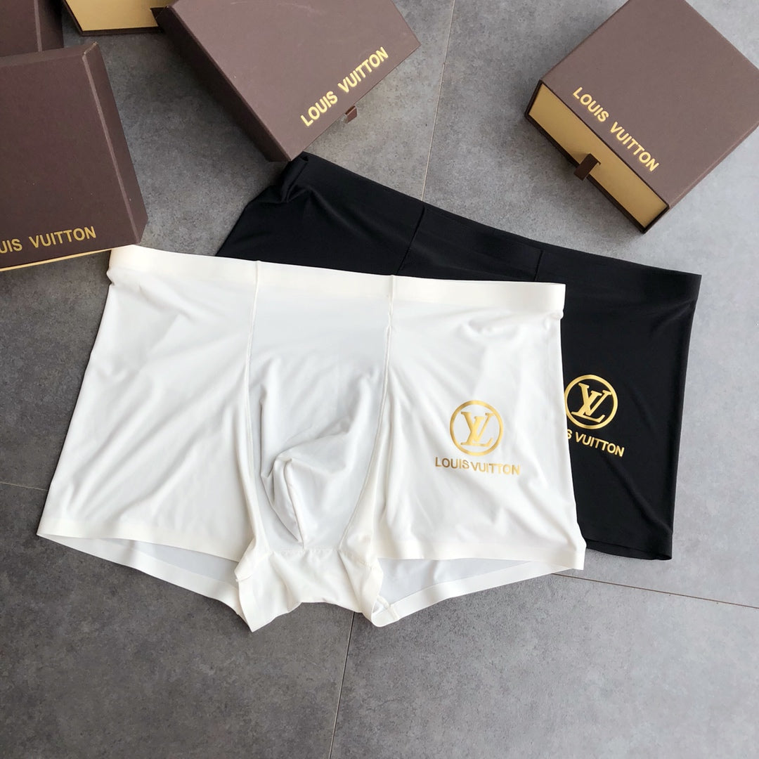 Louis Vuitton Red Navy Gold Circle Monogram Boxer Briefs, image 5