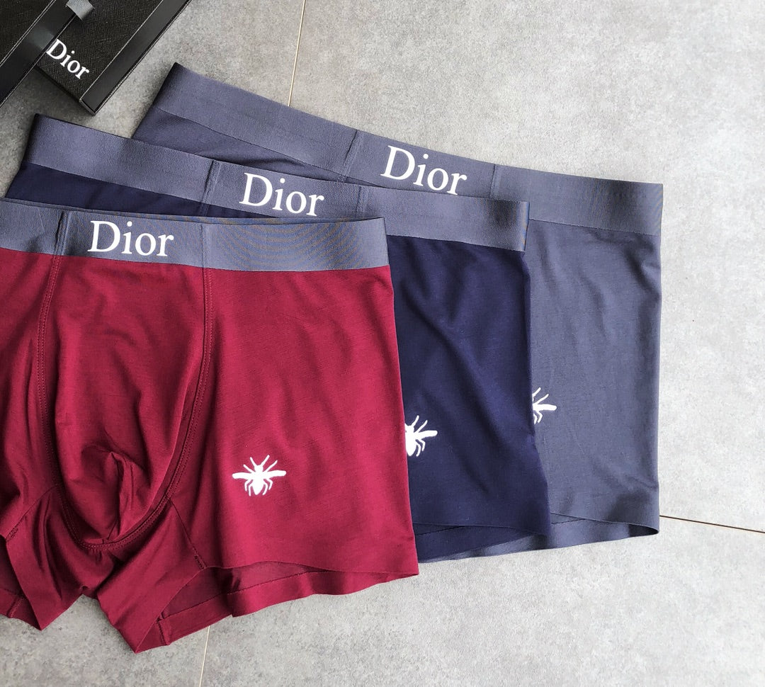 Dior Red Grey Navy White Bee Boxer Briefs, image 1