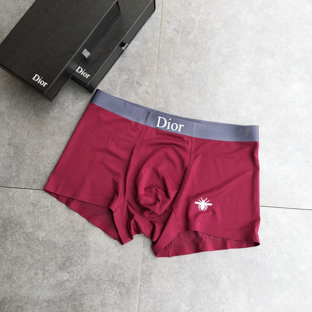 Dior Red Grey Navy White Bee Boxer Briefs, image 5