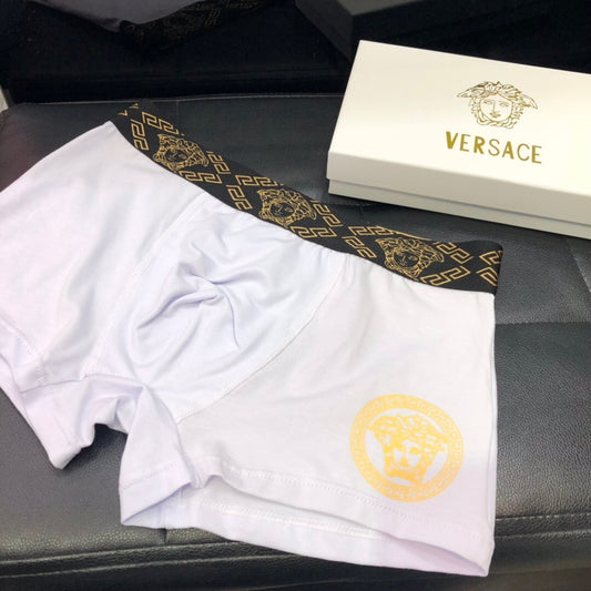 Versace White Gold Round Leg Motif Boxer Briefs, image 1