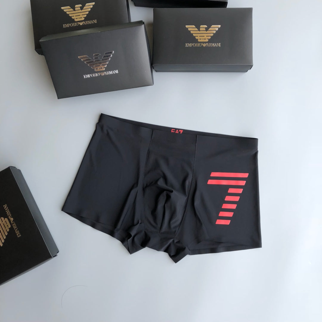 Emporio Armani Red Grey Large Wing Panel Boxer Briefs, image 5