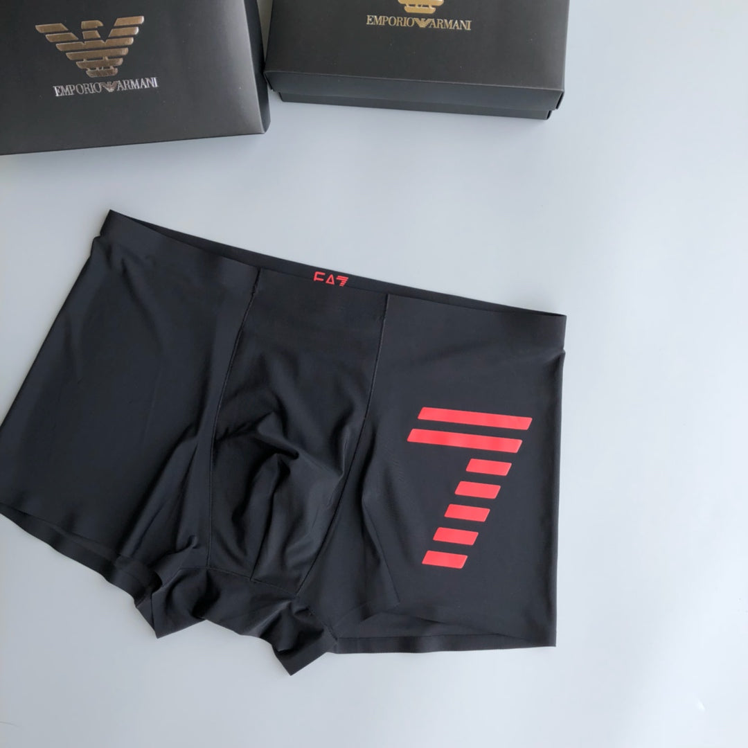 Emporio Armani Red Grey Large Wing Panel Boxer Briefs, image 6