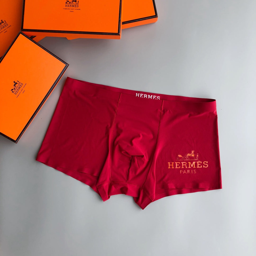 Hermès Folded Navy Cream Black Carriage Text Boxer Briefs, image 7