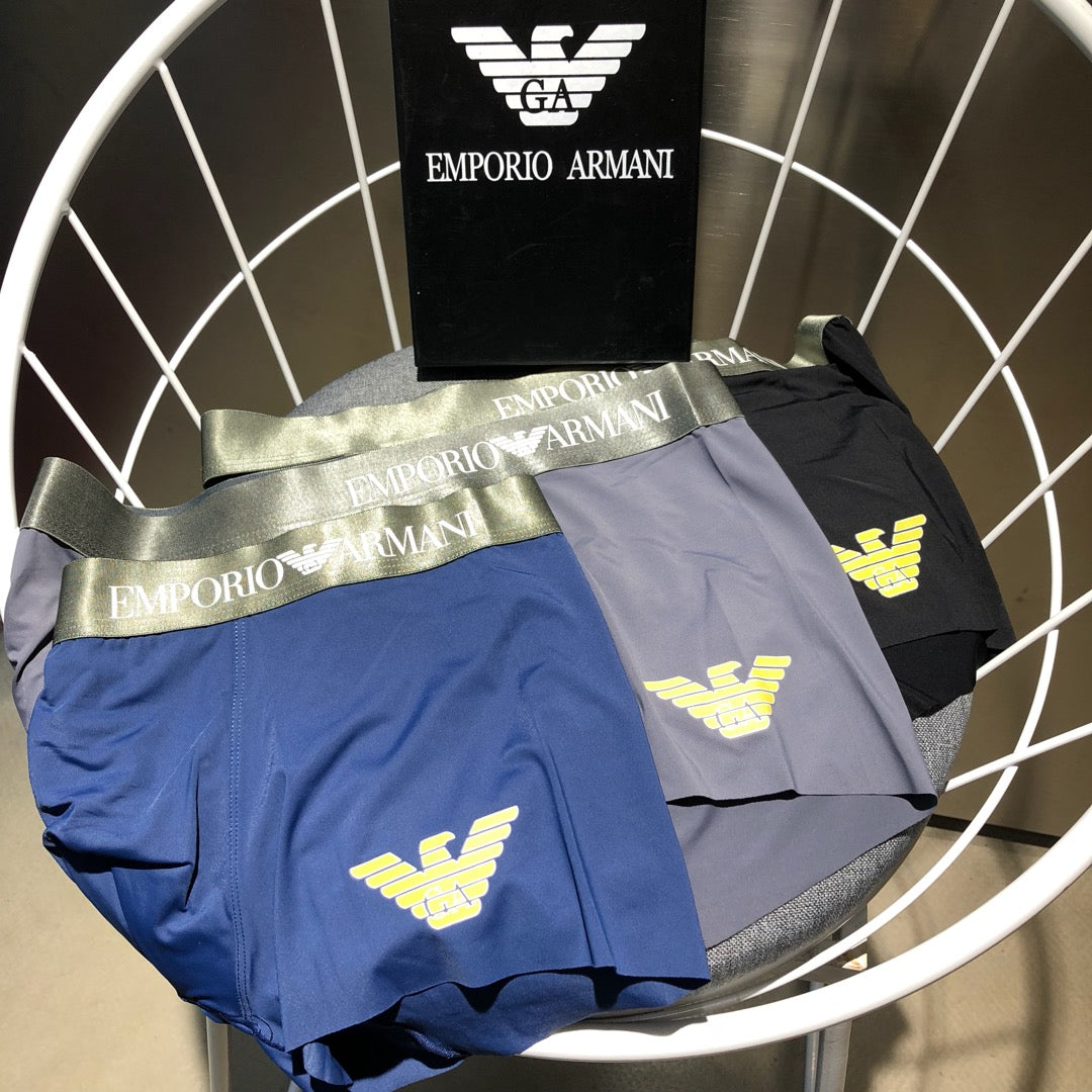Emporio Armani Blue Large Gold Wing Boxer Briefs, image 5