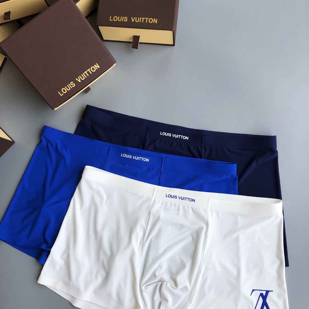 Louis Vuitton Blue White Black Small Monogram Boxer Briefs, image 2