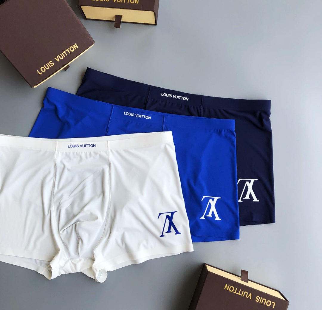 Louis Vuitton Blue White Black Small Monogram Boxer Briefs, image 4