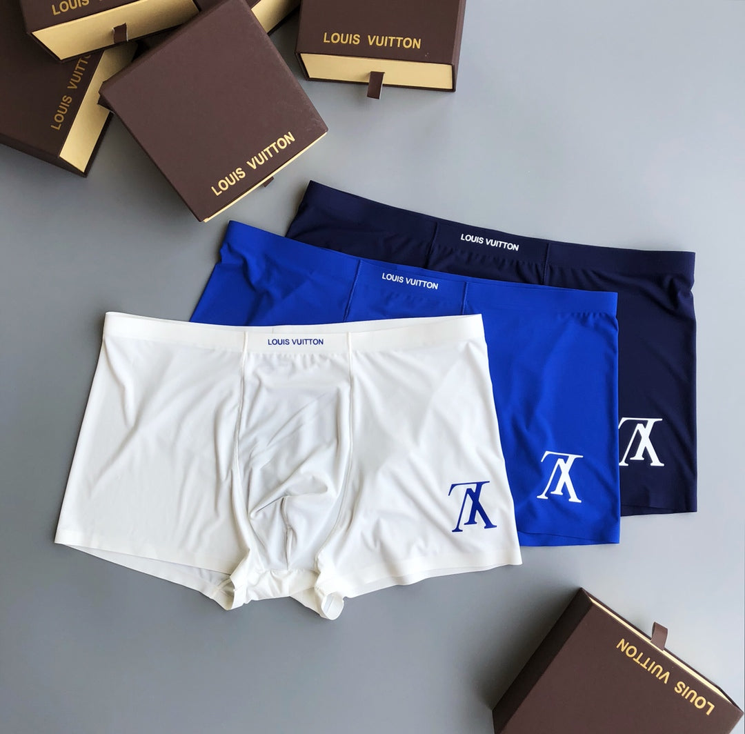 Louis Vuitton Blue White Black Small Monogram Boxer Briefs, image 3