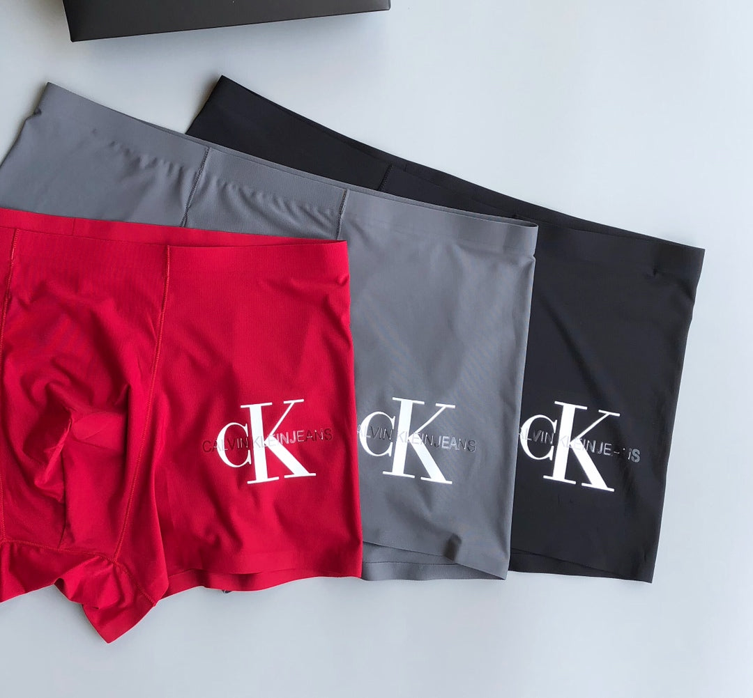Calvin Klein Red Grey Large Monogram Boxer Briefs, image 2