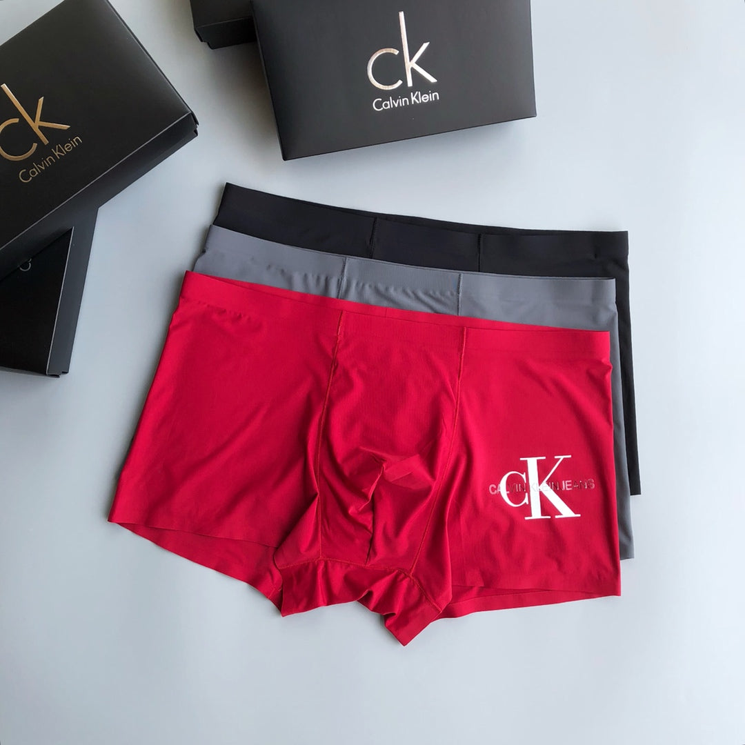 Calvin Klein Red Grey Large Monogram Boxer Briefs, image 4